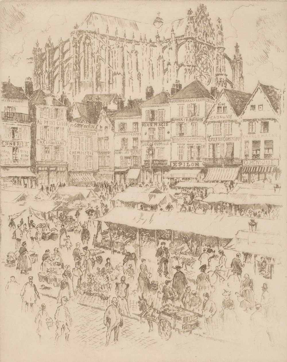 Yer, Beauvais, 1907. by Joseph Pennell