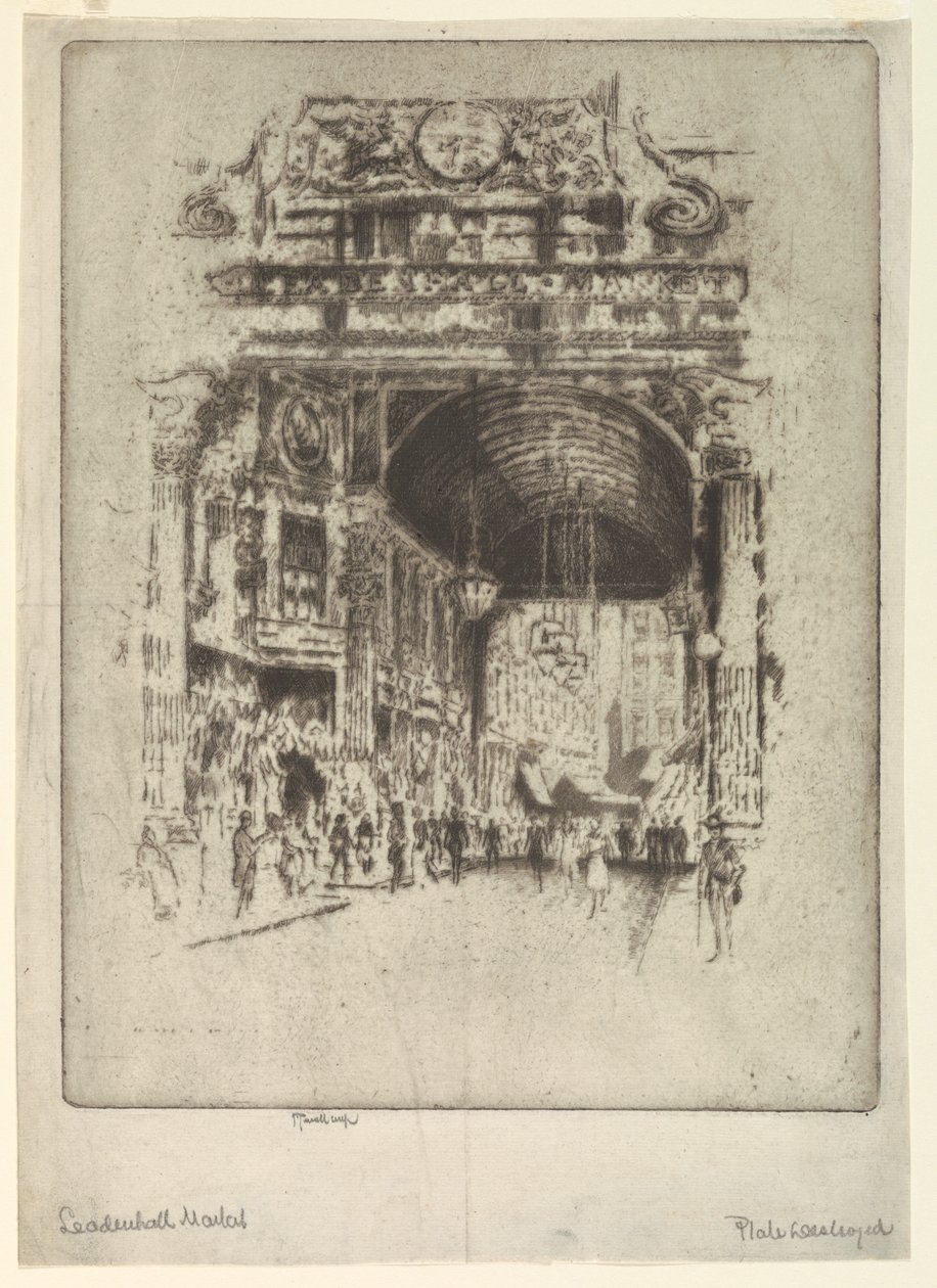 Leadenhall Pazarı, II by Joseph Pennell