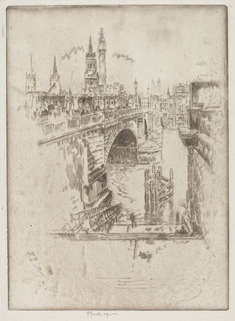 Londra Köprüsü Merdivenleri by Joseph Pennell