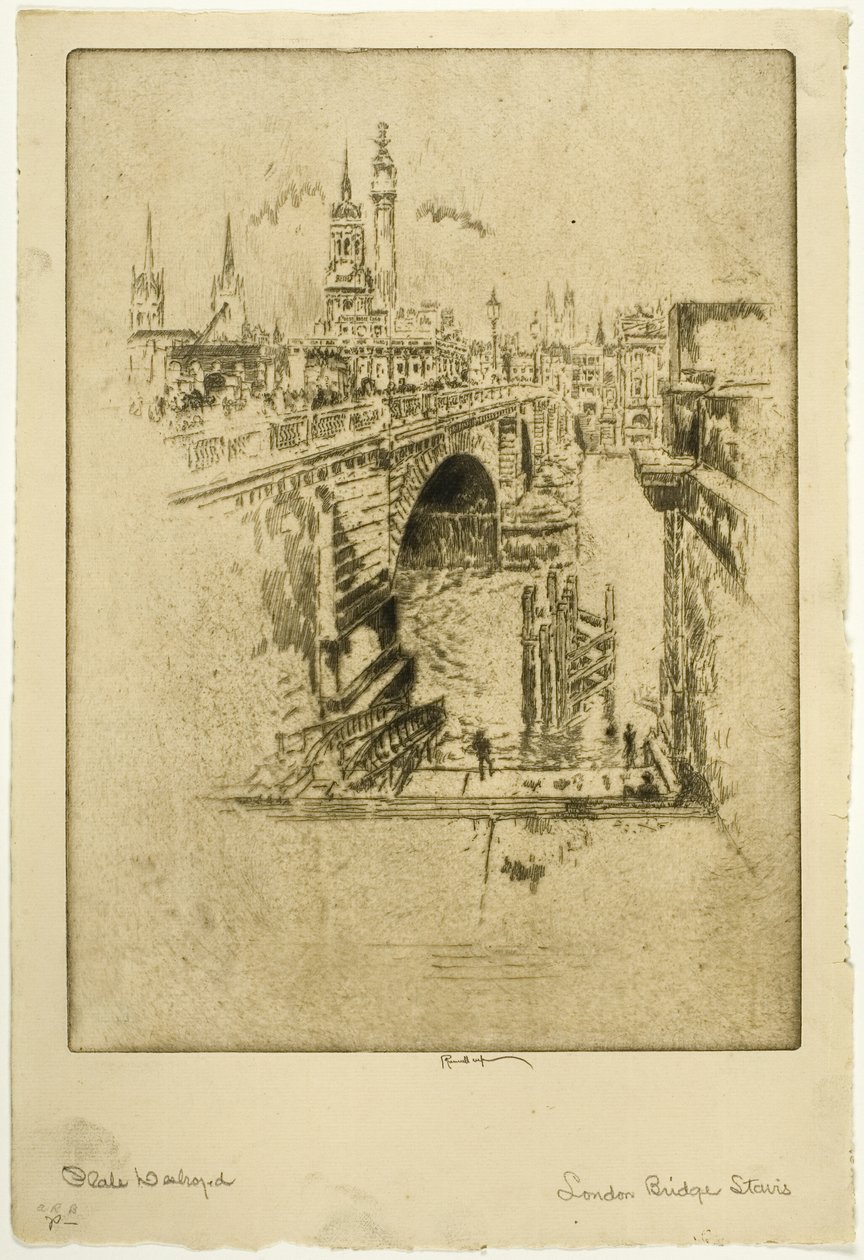 Londra Köprüsü Merdivenleri by Joseph Pennell