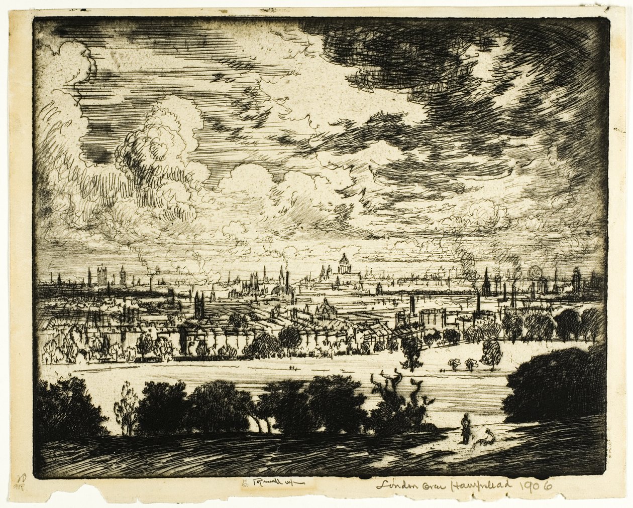 Hampstead üzerinde Londra by Joseph Pennell
