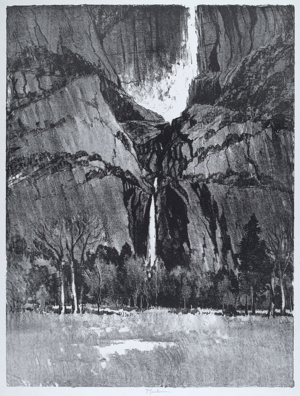 Aşağı Şelaleler, Yosemite, 1912. by Joseph Pennell
