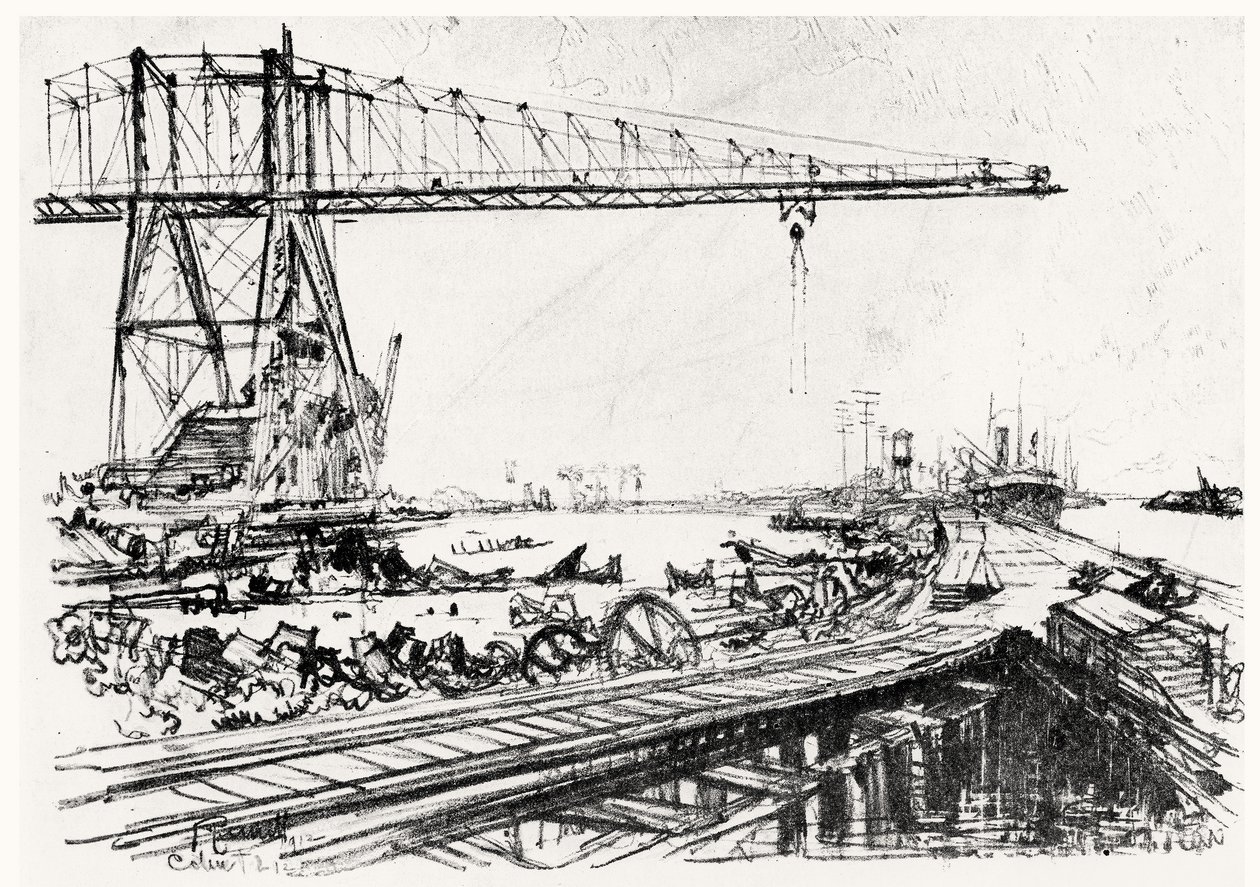 Umut Dağı, Joseph Pennell, 1912 (kömür kömürü) tarafından Panama Kanalı