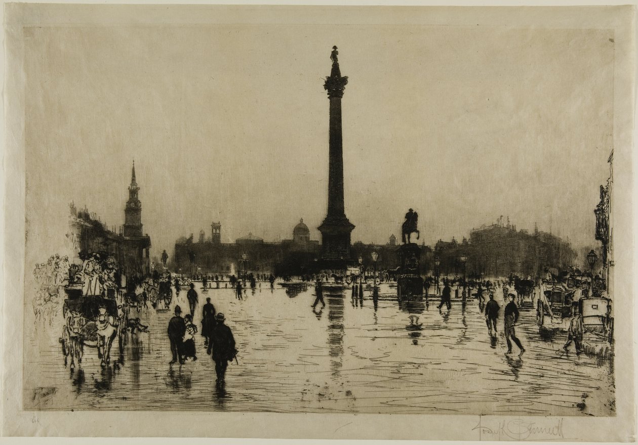 Nelson Anıtı, Trafalgar Meydanı, Londra by Joseph Pennell