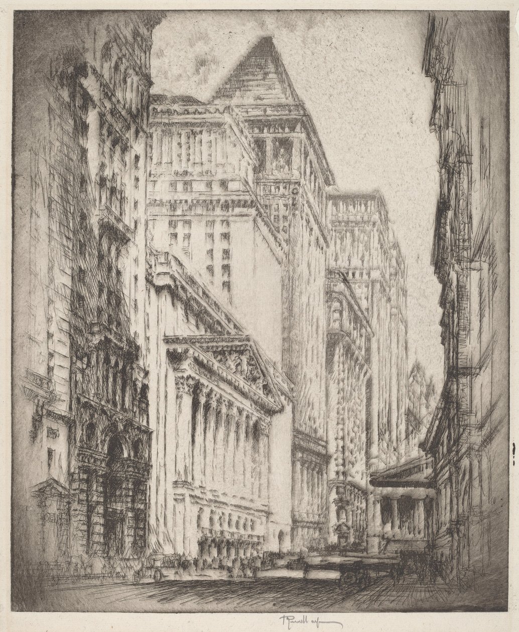 New York Borsası by Joseph Pennell