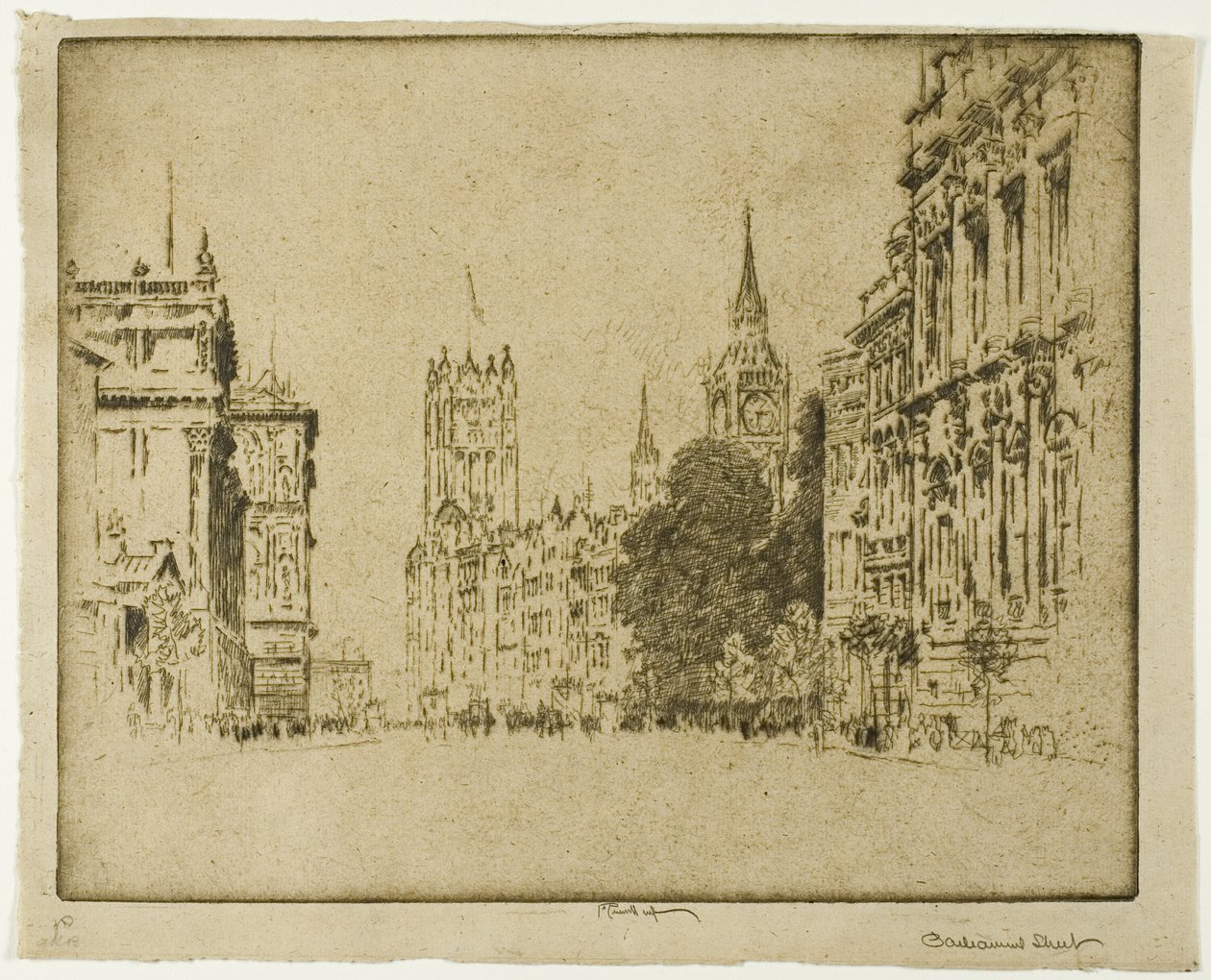Parlamento Caddesi, Westminster by Joseph Pennell
