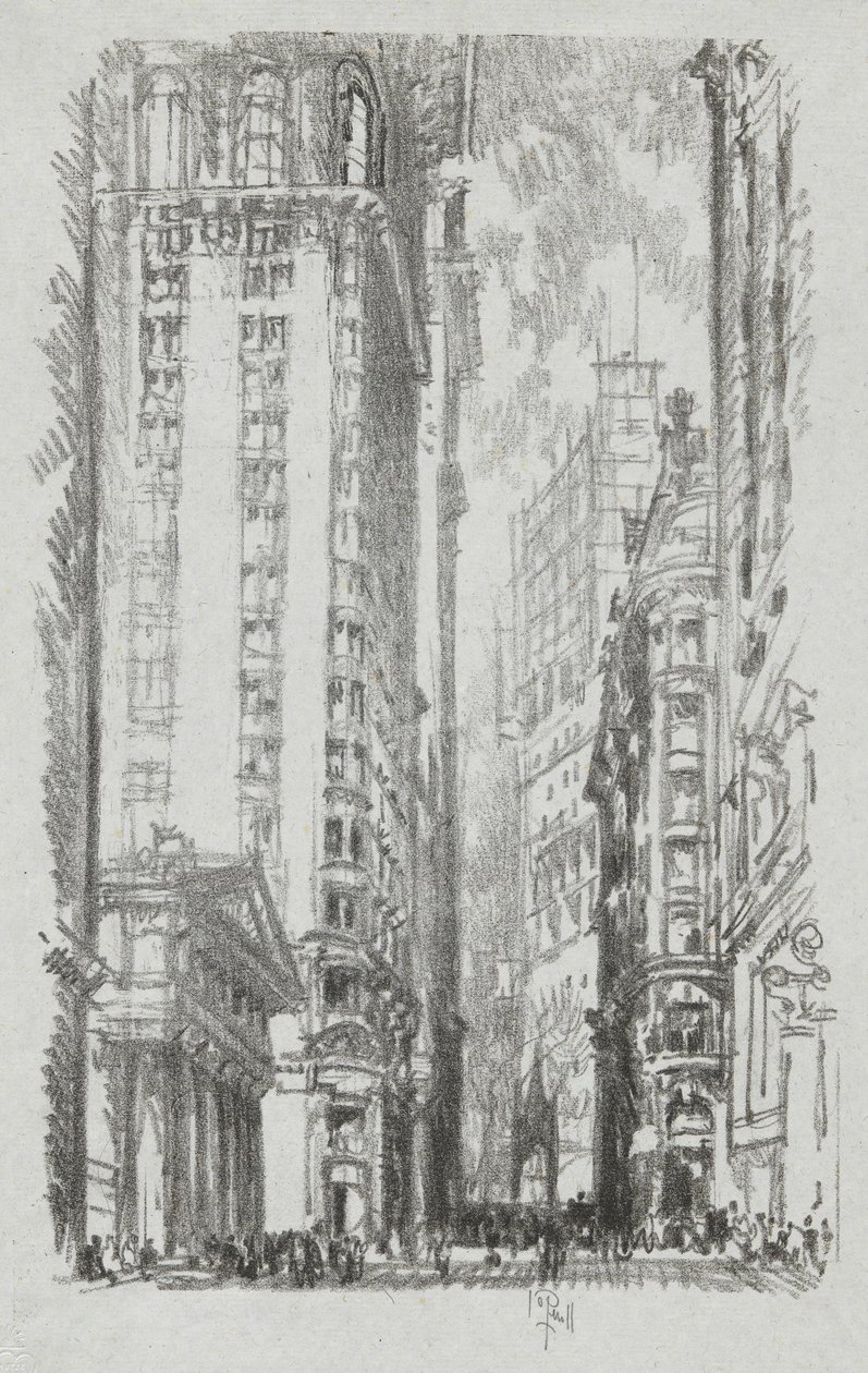 Pine Street, Iconophile Club Koleksiyonunda 6. by Joseph Pennell