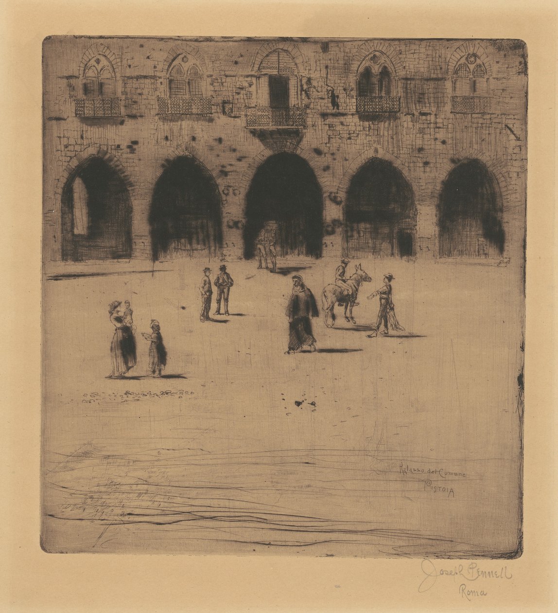 Belediye Binası, Pistoia by Joseph Pennell
