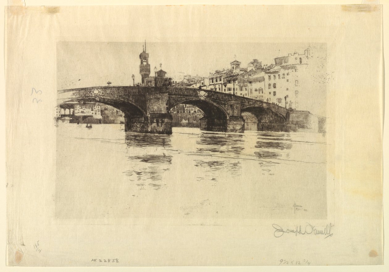 Ponte San Trinita, Floransa by Joseph Pennell