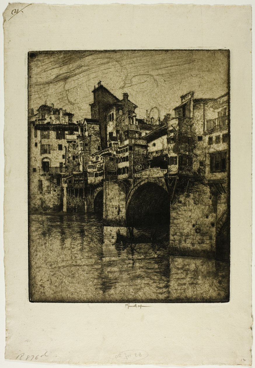 Ponte Vecchio, Floransa by Joseph Pennell