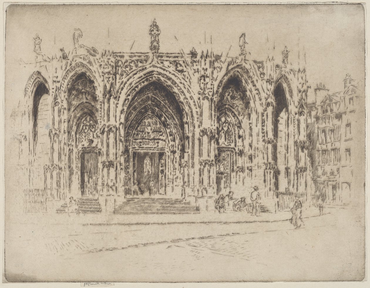 San Maclou Sundurması, Rouen by Joseph Pennell