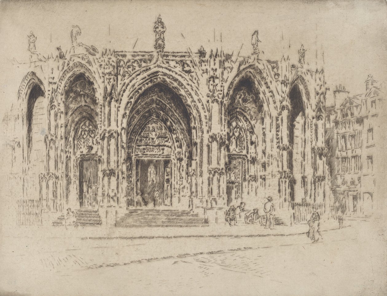 San Maclou Sundurması, Rouen, 1907. by Joseph Pennell