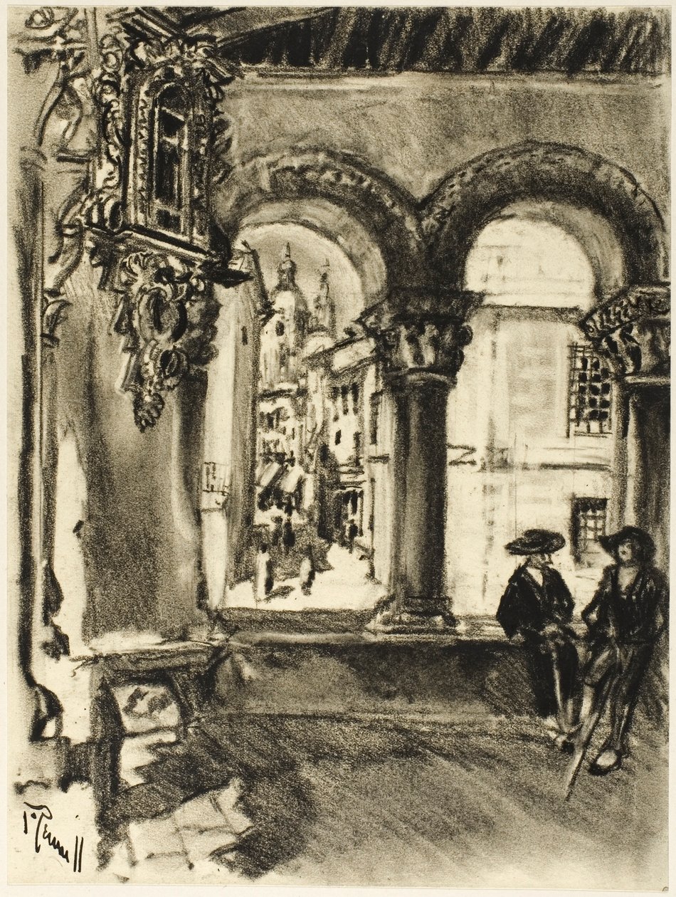 Portico San Martin, Segovia by Joseph Pennell