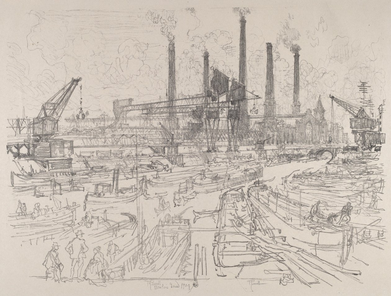 Santral Binası, Berlin, 1914. by Joseph Pennell