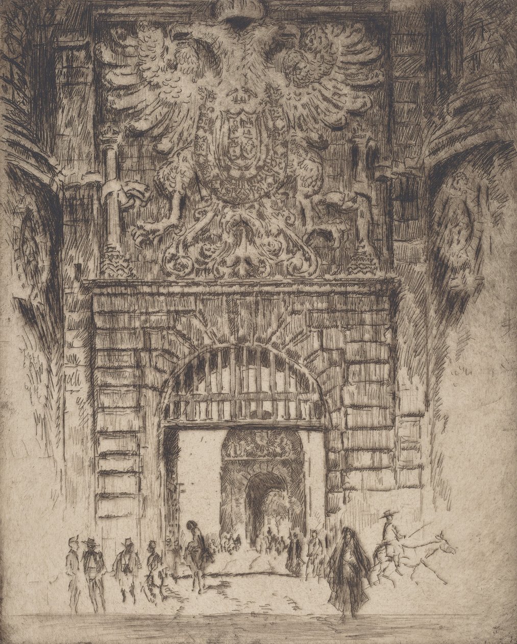 Visagara Kapısı, Madrid Kapısı, Toledo, 1904. by Joseph Pennell