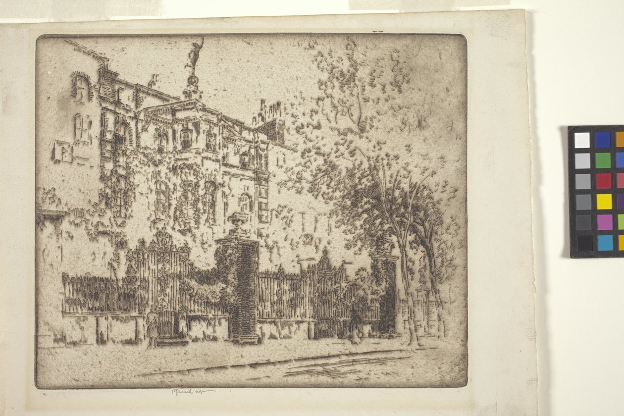 Rossetti'nin Evi (gravür) by Joseph Pennell