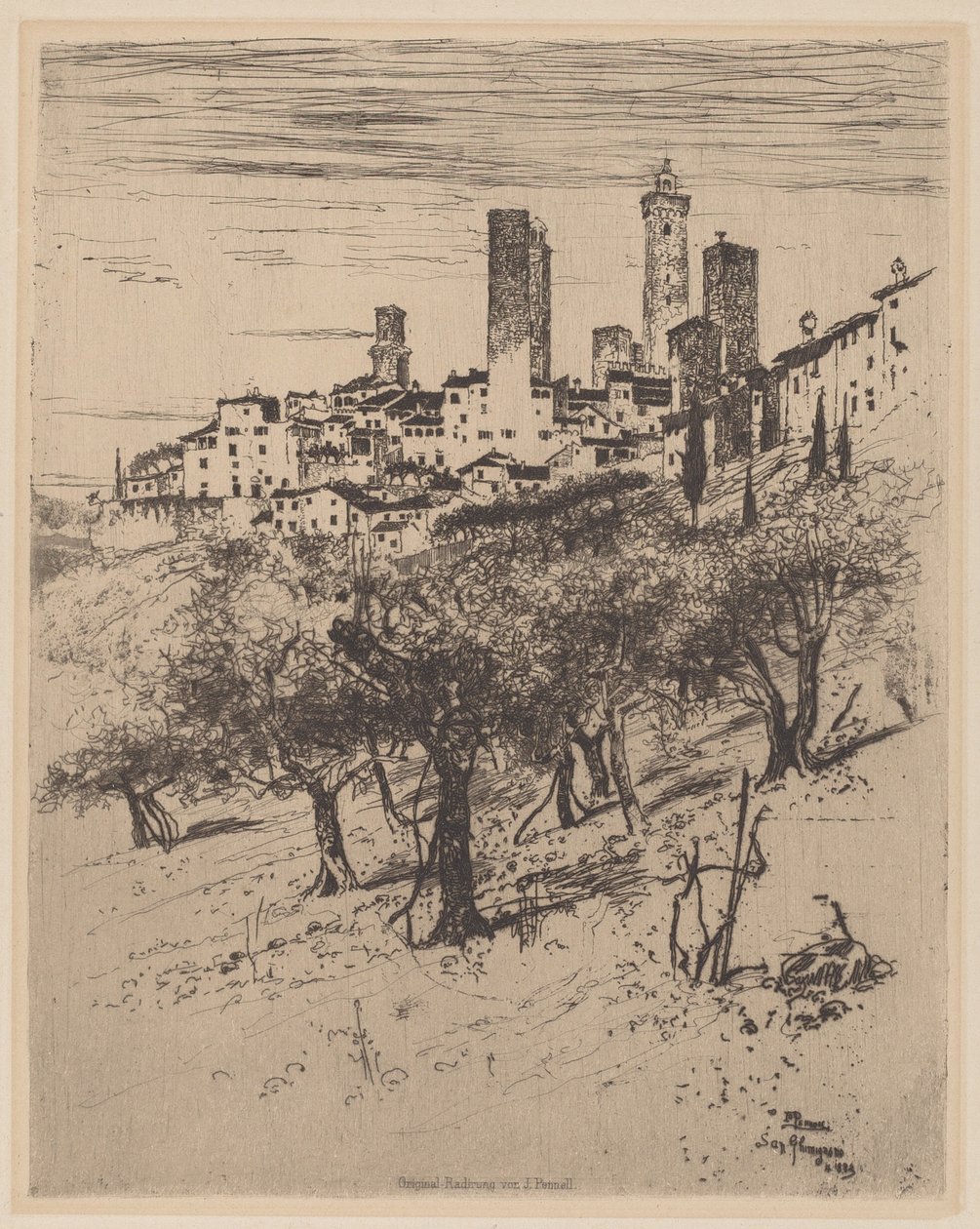 Aziz Gimignano by Joseph Pennell