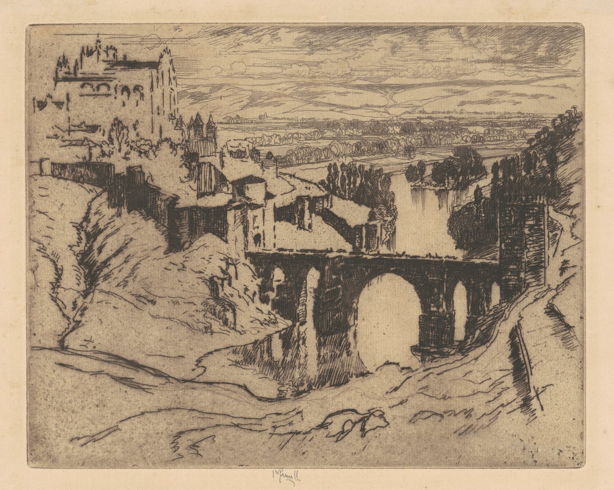 Aziz Martin Köprüsü, Toledo by Joseph Pennell