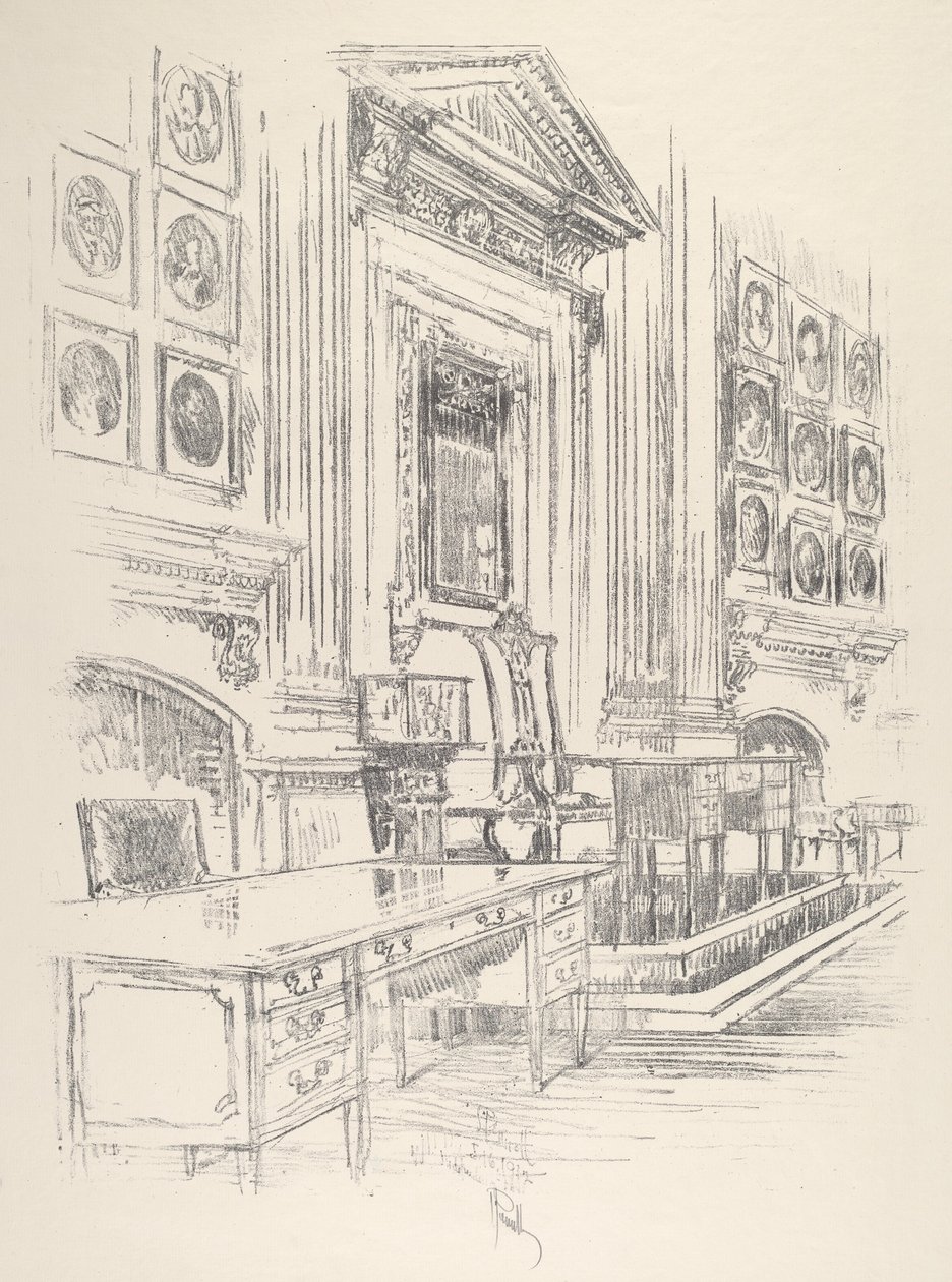 Masa ve Sandalye, İmzacılar Odası, Bağımsızlık Salonu, 1912. by Joseph Pennell