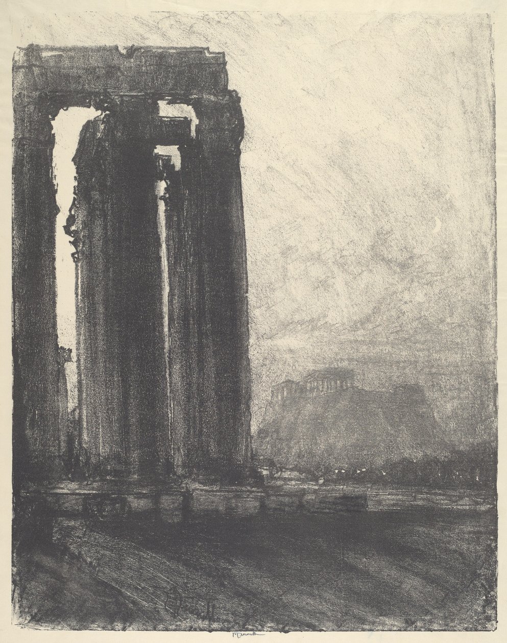 Jüpiter Tapınağı, Akşam, 1913. by Joseph Pennell