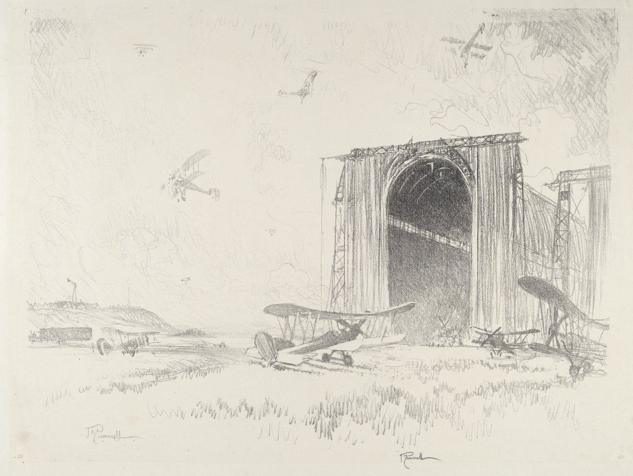 Balon Kulübesi, 1916. by Joseph Pennell