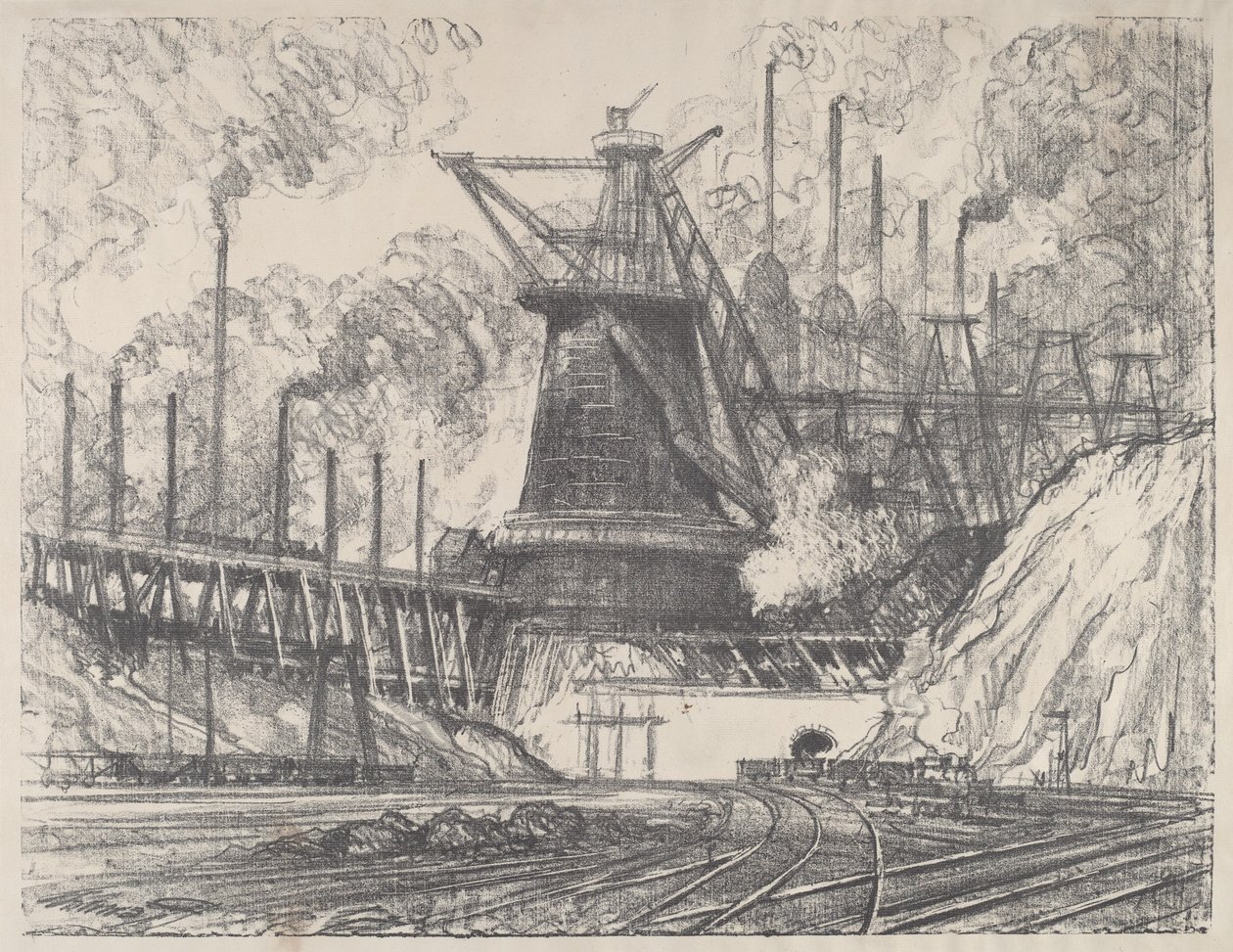 Büyük Değirmen, Gary, Indiana by Joseph Pennell