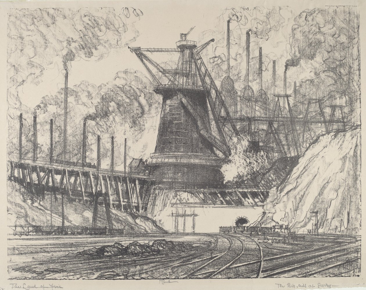 Büyük Değirmen, Gary, Indiana, 1914. by Joseph Pennell