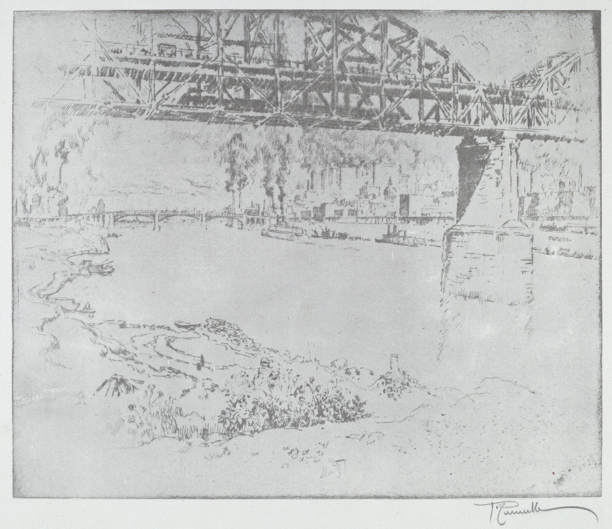 Şehir Köprüsü, St. Louis [altta], 1919