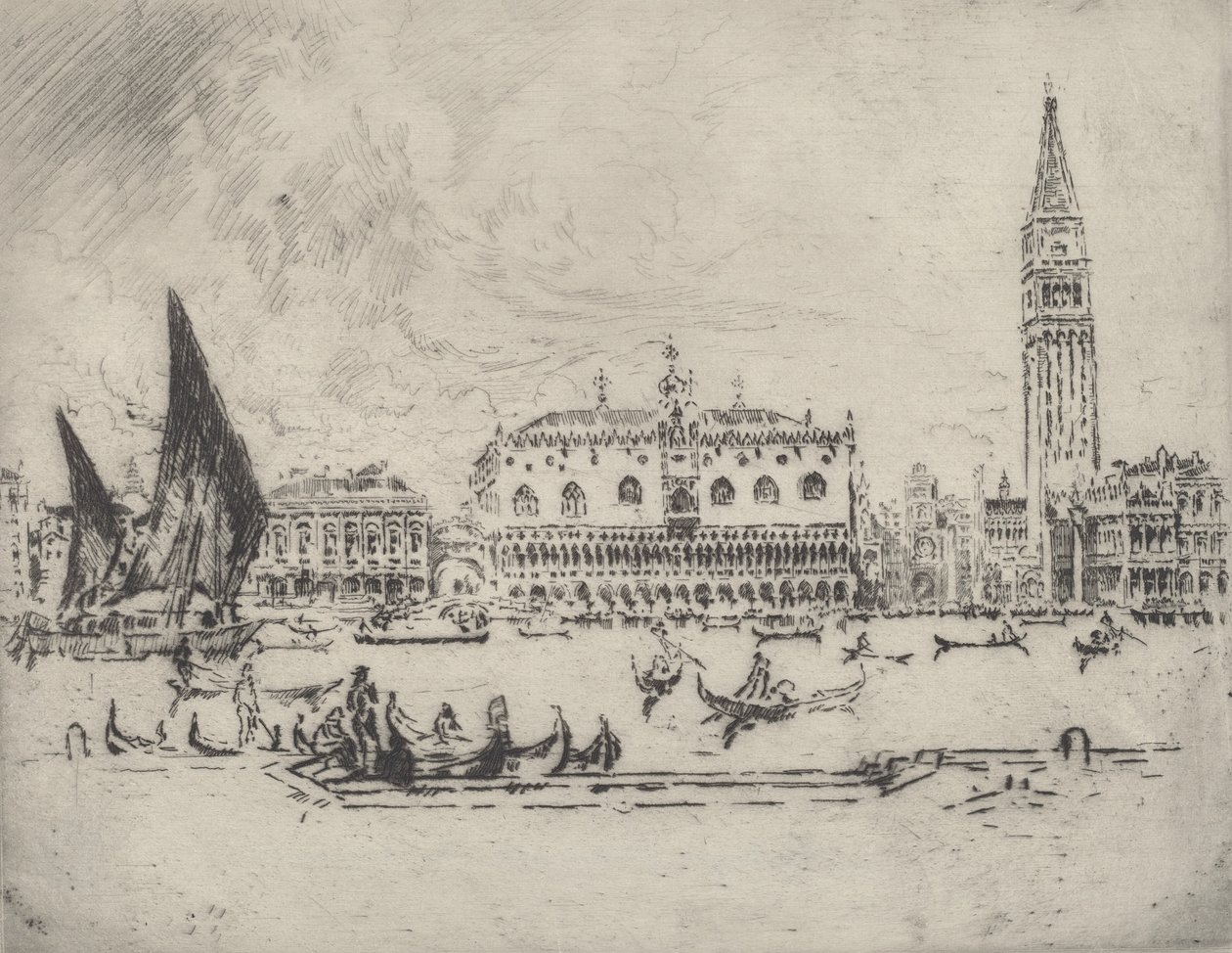 Doge Sarayı, 1883. by Joseph Pennell