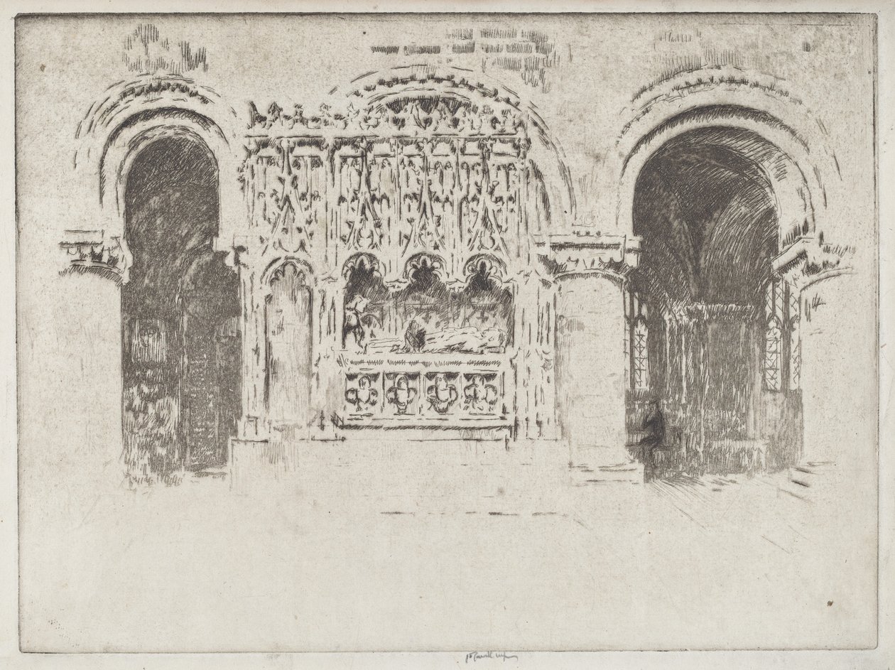 Kurucu Mezarı, Büyük Aziz Bartholomew Kilisesi by Joseph Pennell