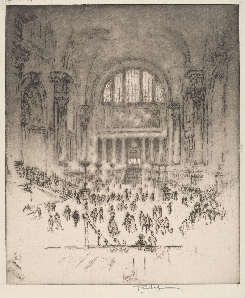 Marble Hall, Pensilvanya İstasyonu, New York by Joseph Pennell
