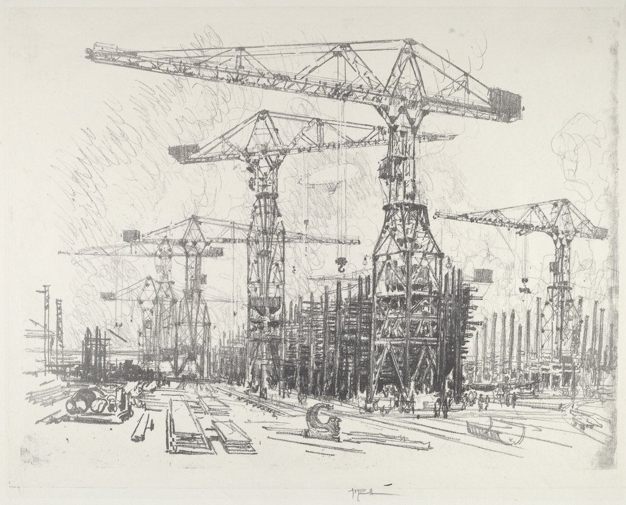 Eski Tersane, 1916. by Joseph Pennell