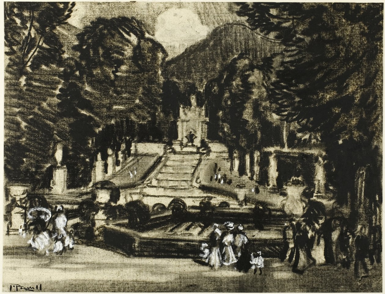 Park, La Granja by Joseph Pennell