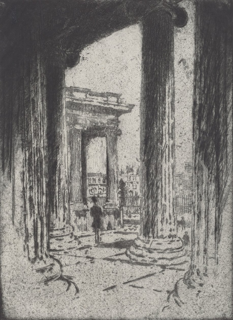 Portico, British Museum, 1905. by Joseph Pennell