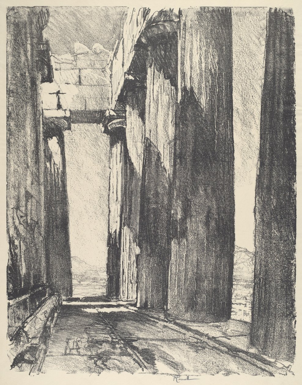 Parthenon Portikosu, 1913. by Joseph Pennell