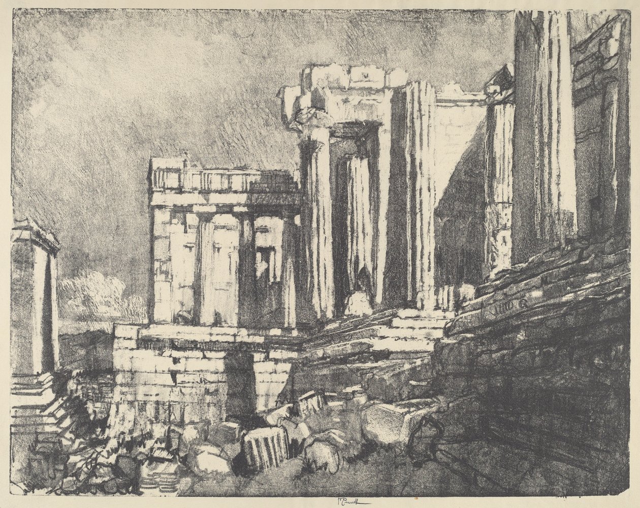Propylaea, Atina by Joseph Pennell