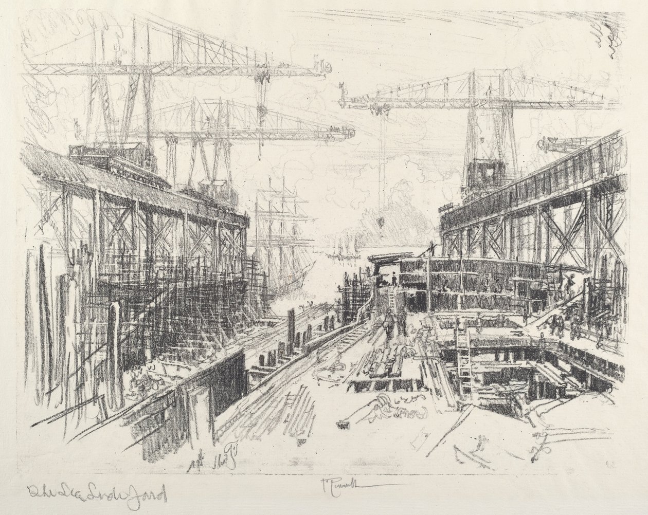 Deniz Lordunun Avlusu, c. 1912. by Joseph Pennell