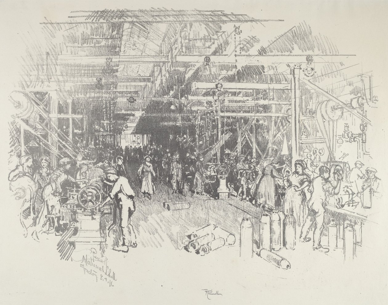Kabuk Fabrikası, 1916. by Joseph Pennell