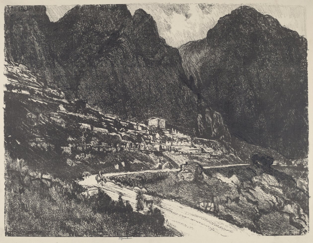 Parlayan Kayalar, Delphi, 1913. by Joseph Pennell