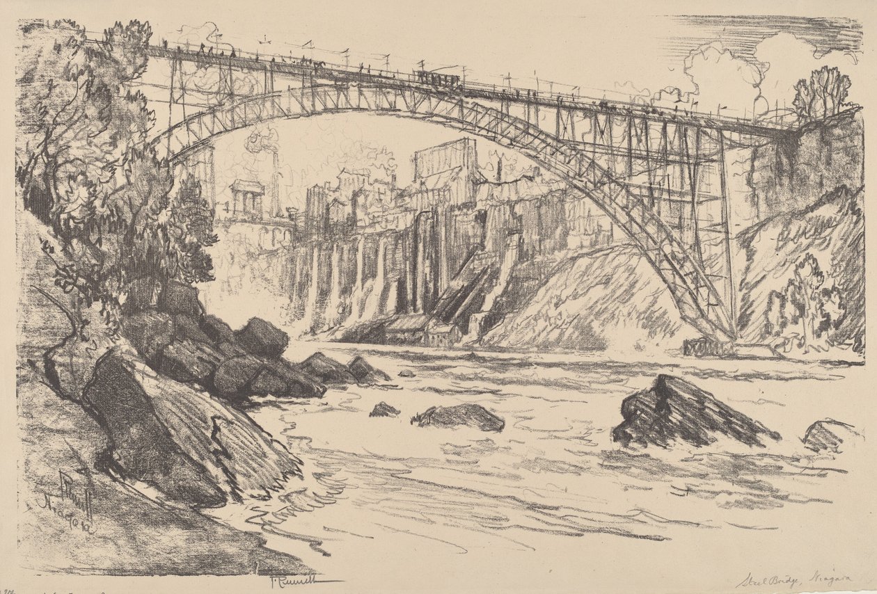 Çelik Köprü, 1910. by Joseph Pennell