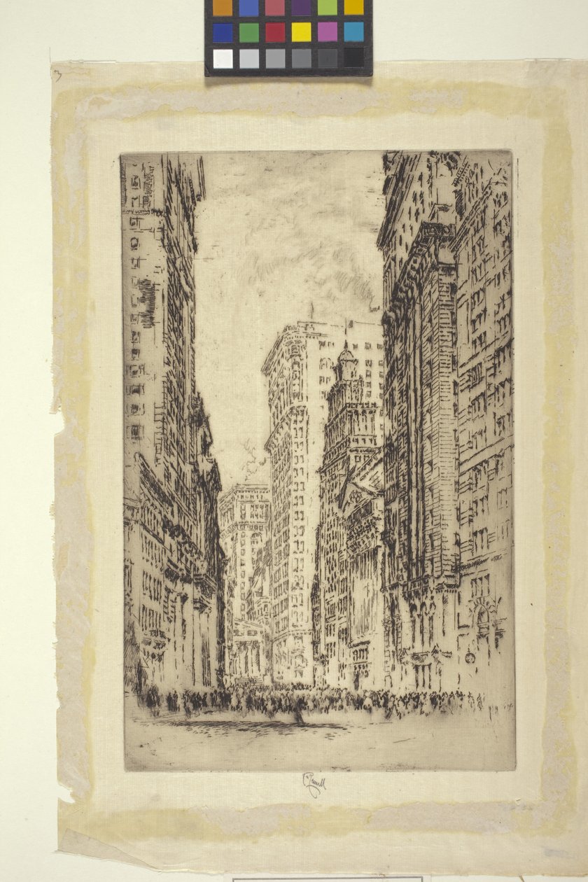 Borsa, New York (gravür) by Joseph Pennell