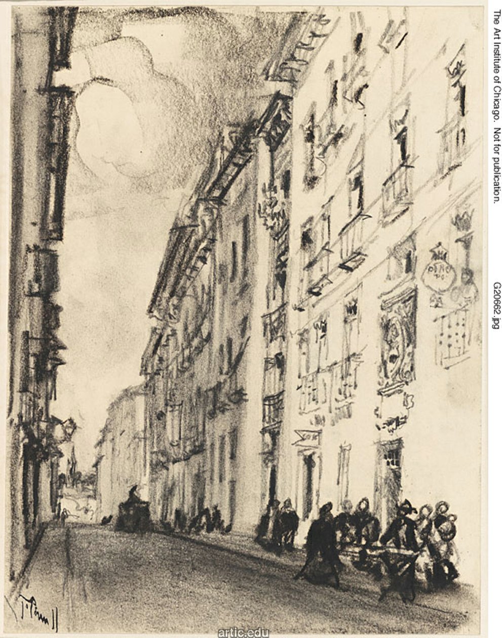 Cervantes Caddesi ve Lope de Vega, Madrid by Joseph Pennell