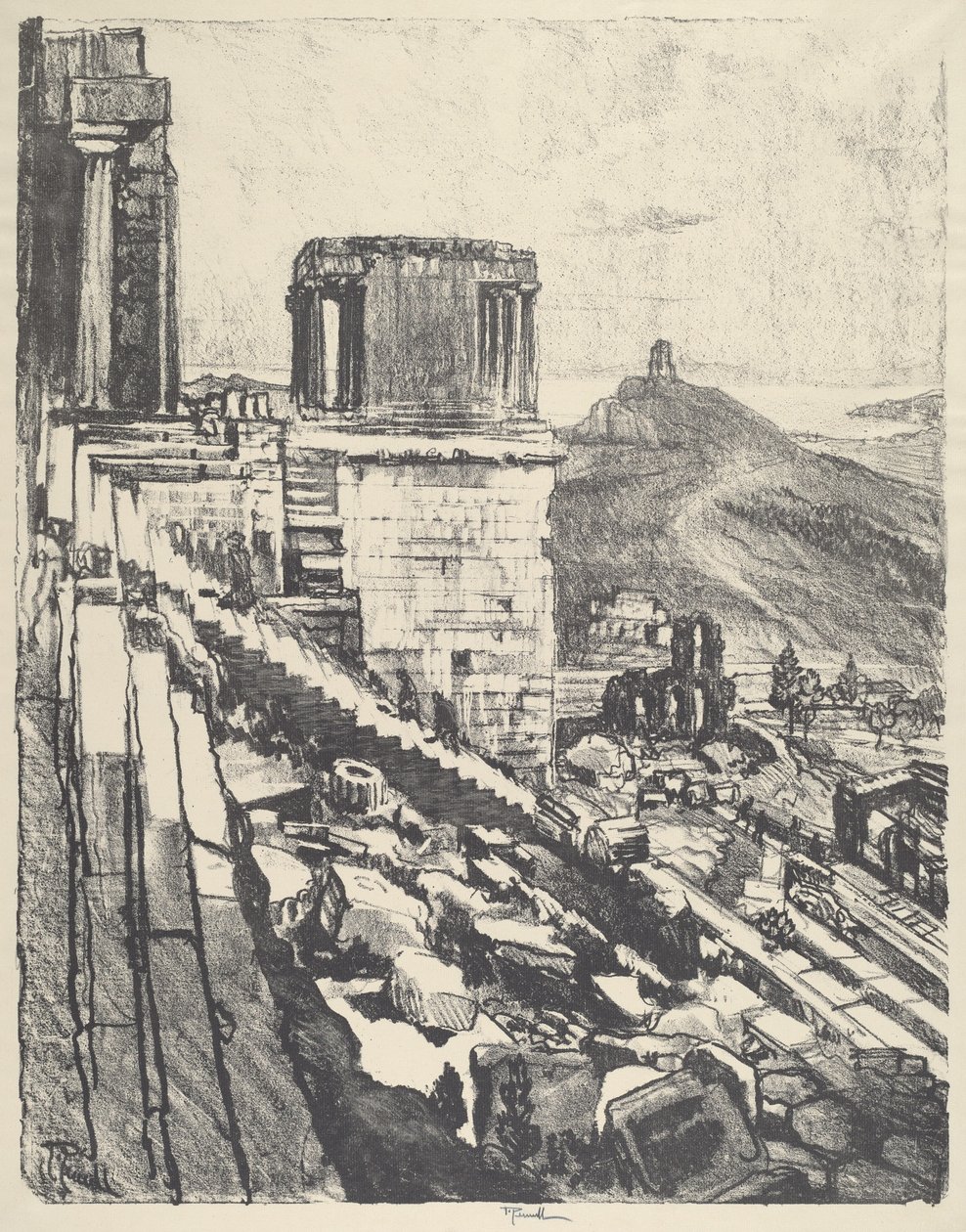 Nike Tapınağı, Atina by Joseph Pennell