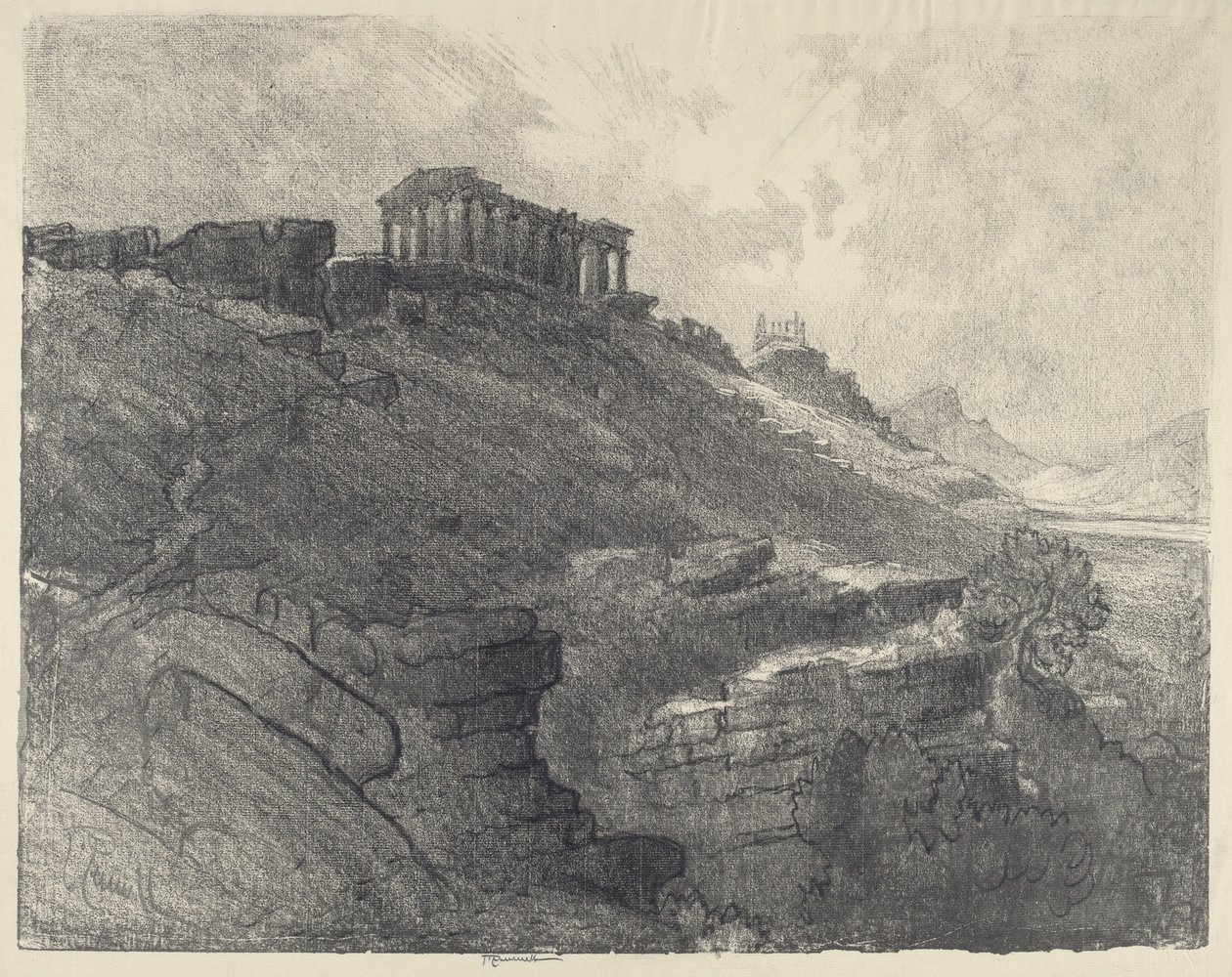 Duvardaki Tapınaklar, Girgenti by Joseph Pennell