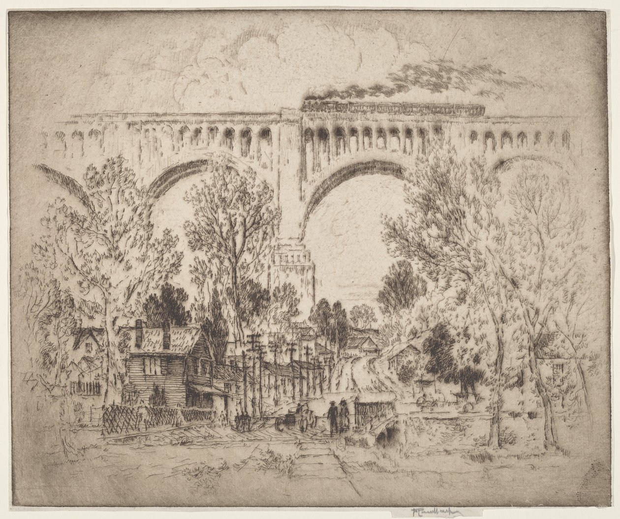Viyadük, D., L. & W., Nicholson, Pa. by Joseph Pennell