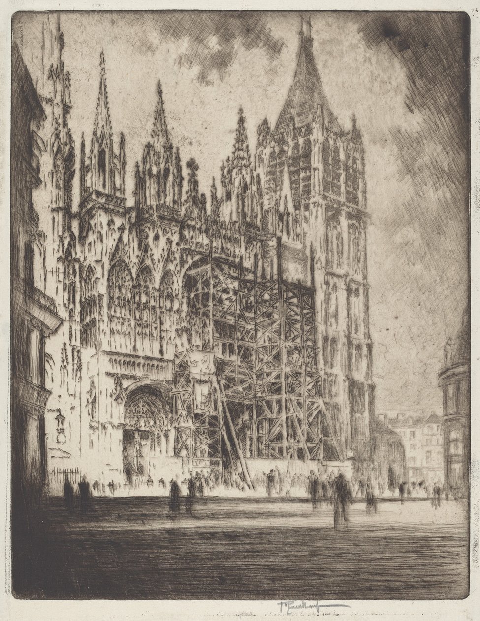 Batı Cephesi, Rouen Katedrali by Joseph Pennell