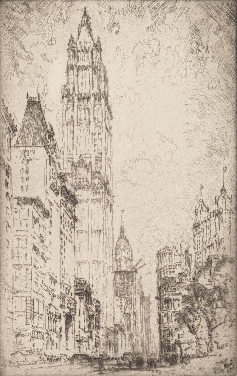 Woolworth Binası, 1915. by Joseph Pennell