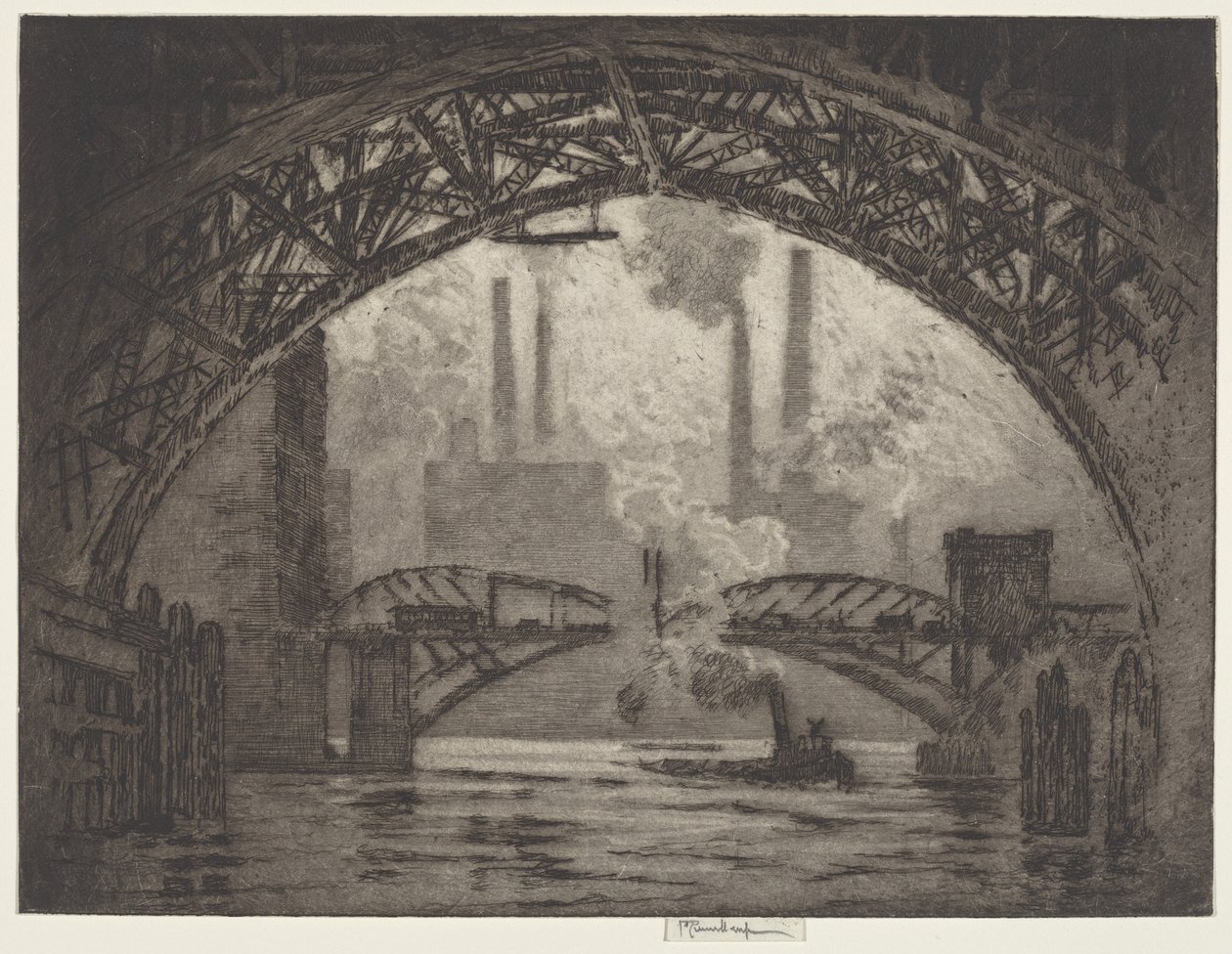 Köprülerin Altında, Chicago by Joseph Pennell