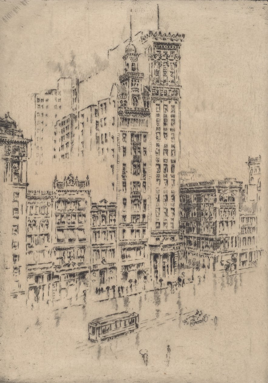 Union Meydanı, Yağmurlu Gün, 1904. by Joseph Pennell