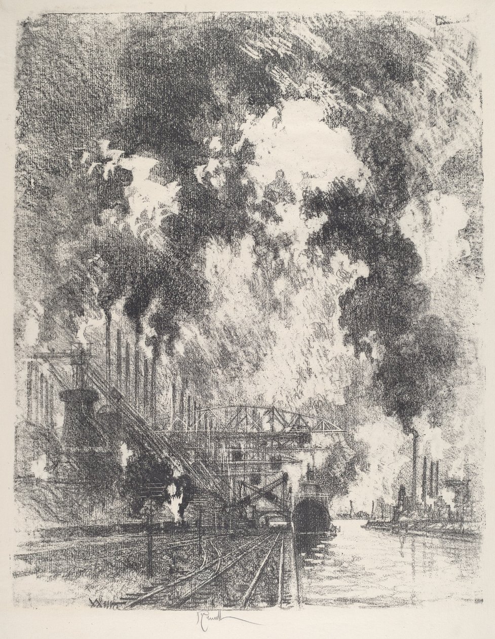 cevher boşaltma by Joseph Pennell